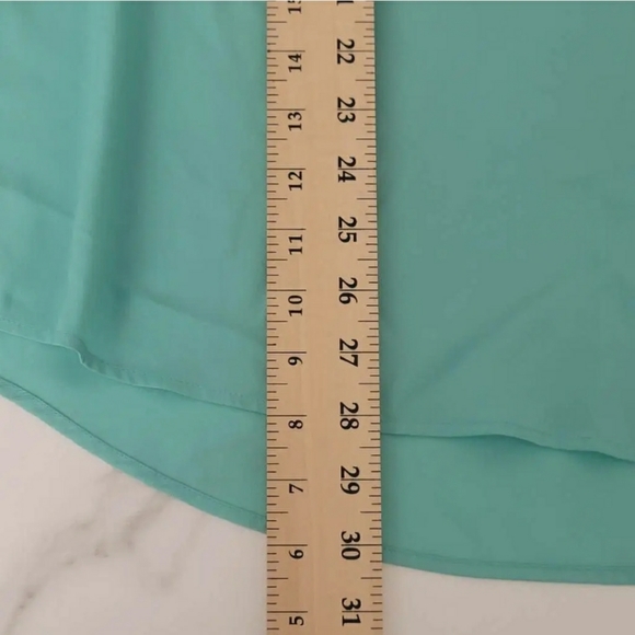 Calvin Klein Womens Popover Top Green Long Sleeve Band Collar Pockets High Low M - Picture 6 of 8